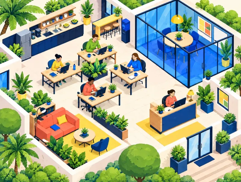 Office seen from above